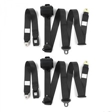 Chevy Truck 1963 - 1966 Standard 3pt BK Retract Bucket Seat Belt Kit-2 Belts picture