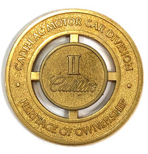 Cadillac Emblem II Gold Badge Heritage of Ownership Grille Medallion - 2.5 inch picture