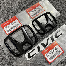 🌟3PCS Glossy Black Front Rear H Badge Emblem Fits 2016-2021 Honda Civic Sedan picture
