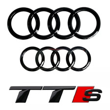 New For Audi TTS Mk2/ 8J Gloss Black Badge Set Front & Rear Compatible picture