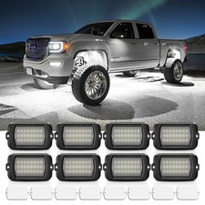 MICTUNING Q1 MAX White Rock Lights 8 Pods LED Underglow Lights for Car Boat IP68 picture