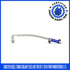 Sinister Diesel Turbo Coolant Feed Line for 2011-2014 Ford Powerstroke 6.7L picture