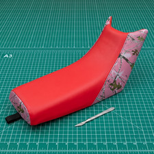 Yamaha Warrior 350 Seat Cover For 1987 To Up All Red Camo Vinyl Seat Cover picture