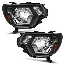 WEELMOTO Headlights Assembly For 2012-2015 Toyota Tacoma Pickup Black Housing picture