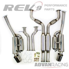 Cat-Back Dual Exit Exhaust Kit for 370Z Z34 09-19 Resonator Stainless Steel Rev9 picture