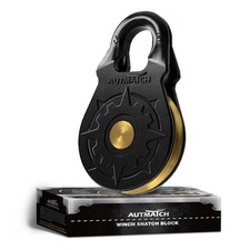 AUTMATCH Winch Snatch Block 18 T Winch Pulley Off Road Recovery, Frosted Black picture