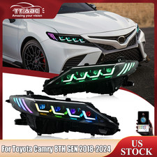 TT-ABC RGB LED Headlights For Toyota Camry Sedan 2018-2024 Upgrade Assembly Pair picture