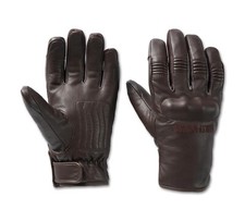 Harley-Davidson Men's Leather Waterproof Motorcycle Gloves, Brown - 97117-24VM picture
