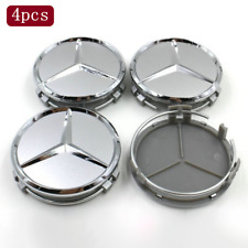 4PCS Wheel Center Hub Cap Chrome Rim Hub Silver Badge Fit For Mercedes-Benz 75mm picture