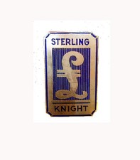 Vintage STERLING KNIGHT Radiator Hood Ornament Badge Emblem Brass Metal picture
