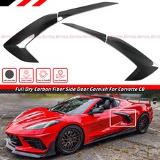 FOR 20-26 CORVETTE C8 Z51 REAL CARBON FIBER BODY SIDE VENT DOOR GARNISH TRIM KIT picture