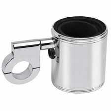 Motorcycle Cup Holder Handlebar Drink Bottle Holder Chrome Harley Universa picture