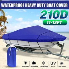 210D 11-13FT Denier Polyester Heavy Duty Boat Cover V-Hull Speedboat Ski Sport picture