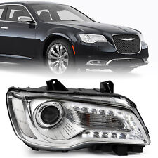 For 2015-2023 Chrysler 300 Chrome Halogen LED DRL Projector Headlight Passenger picture