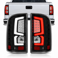 GMC Sierra 1500 2500HD 3500HD 2014-2018 LED Tail Lights Black Housing Clear Len picture