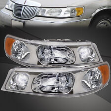 For 98-02 Lincoln Town Car Halogen Headlights New Replacement Set picture