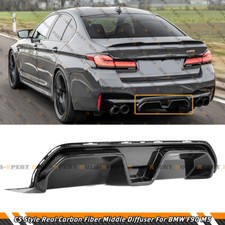 CS Style Real Carbon Fiber Center Rear Bumper Diffuser For 2018-2023 BMW F90 M5 picture