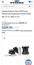 Steeda Ford Explorer ST Rear Diff/Pinion Heavy Duty Bushing Kit (2020-2026) Blk picture