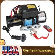Wireless Electric Winch 10000lbs 12V Synthetic Rope Towing for Truck Trailer Car picture