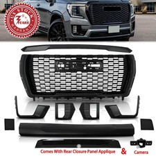 11PCS Front Grille Hood Trim Molding Gloss BLK For 2021-2024 GMC Yukon/XL Denali picture