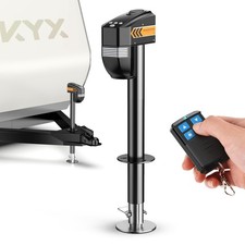 KYX Electric Trailer Jack 7500lb with Remote, Crank Handle 7500lb, Black picture
