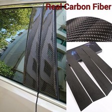 6Pcs Real Carbon Fiber Window Pillar Panels Fits 14-20 IS200T IS250 IS350 SXE30 picture