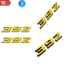 Durable 2pcs 392 Badge Decals - Vibrant Yellow 3D Logo for Truck Enthusiasts picture