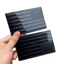 2PCS Metal USA Flag Sticker American Car Truck Decal Emblem Black US Stock picture