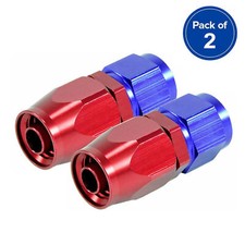 2Pcs AN8 -8AN Swivel Straight Fuel Hose End Fitting Adaptor Red&Blue Universal picture