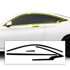 Fits Infiniti Q60 2017-2022 Side Window Chrome Delete Decal Blackout Vinyl Trim picture