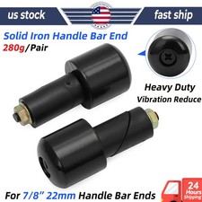 Solid Iron Handle Bar End Heavy Weight Vibration Reducing Grip Plug 7/8” 22mm US picture