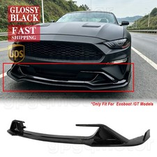 For Ford Mustang Ecoboot /GT 2018-2023 Gloss Black Replced Front Bumper Lip Kit picture