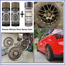 Bronze Wheels Rims Metallic Spray Paint + Primer Coating 3 Cans - No Import Fees picture
