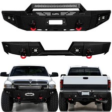 Vijay For 1994-2002 Dodge Ram 1500 2500 3500 Front/Rear Bumper With LED Lights picture
