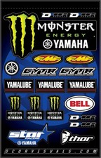 Racing Decal Sheet 12 Mil Vinyl for Yamaha Dirt Bikes - 19