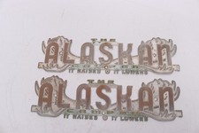 Vintage The Alaskan Camper Emblem Badge Pair It Raises It Lowers Truck Camper picture