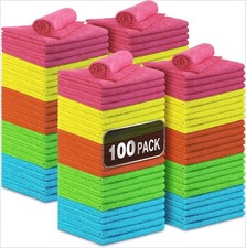 Microfiber Cleaning Cloth, 100PK Commercial Grade Work Rags Microfiber Towels  picture
