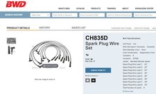 New Borg Warner BWD Ignition Spark Plug Wire Set CH835 picture