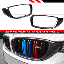 FOR 2015-2018 BMW F80 M3 F82 F83 M4 CARBON FIBER KIDNEY GRILL INSERT TRIM COVER picture