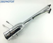 32'' Chrome Floor Tilt Manual Steering Column w/ 9 Hole Wheel Adapter No Key picture
