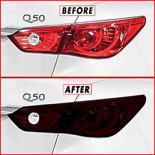FOR 14-17 Infiniti Q50 Tail Light Cutout & Reflector SMOKE Vinyl Tint Overlays picture