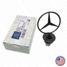 Mercedes-Benz OEM Black Front Hood Ornament Mounted Star Logo Badge Emblem A221 picture