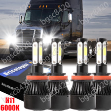 4X 4Side H11 HID LED Headlight Bulbs 6000K For Freightliner Cascadia 2008-2017 picture