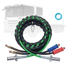 Uimoso 12FT Semi Truck Air Lines Kit 3-in-1 Air Hose & 7-Way Plug ABS Power Line picture
