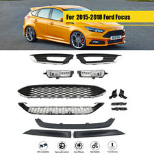 13Pcs Front Upper Lower Grille&Fog Light Set&Trim Set For 2015-2018 Ford Focus picture