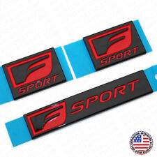 3x Set F-Sport Black Red Logo ABS Badge Side Fender Trunk Lid Nameplate Emblem picture