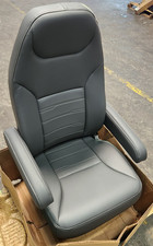 National Seating Premium Truck Seat Electric Adjustable Gray Vinyl Dual Armrest picture