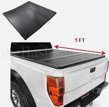 Black Aluminum Tri-Fold Tonneau Cover 5FT Bed For 19-26 Ford Ranger Hard Top picture