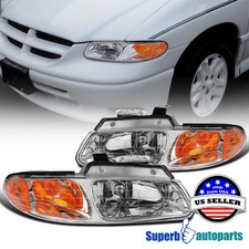 Fit 1996-2000 Dodge Voyager Caravan Chrysler Town Country Headlights Lamps 96-00 picture
