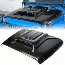 Steel Vented Hood Scoop Heat Extract with LED for 2007-2018 Jeep Wrangler JK JKU picture